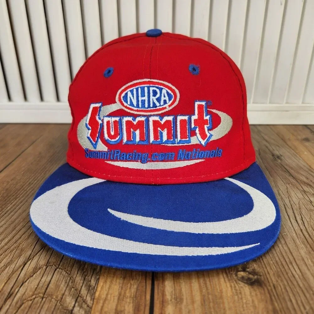VTG NHRA Summit Racing Inaugural Las Vegas Snapback Hat Cap Red Blue Kudzu USA